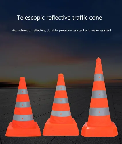 Miniatura 8 de Conos de tráfico plegables, conos de seguridad para estacionamiento en carretera, conos de construcción, conos de construcción, tiras reflectantes