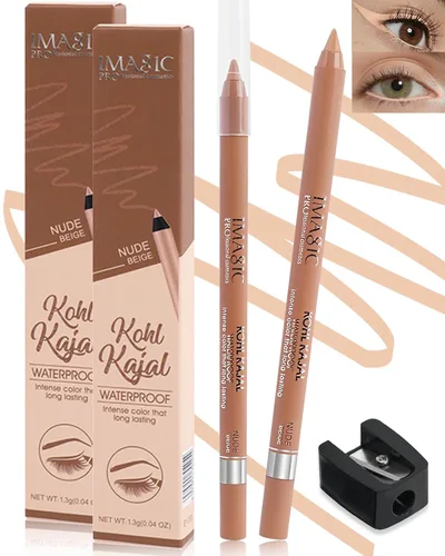 Miniatura 7 de Lápiz delineador de ojos de gel a prueba de manchas negro impermeable con sacapuntas, a prueba de decoloración, lápiz delineador de ojos suave, 2