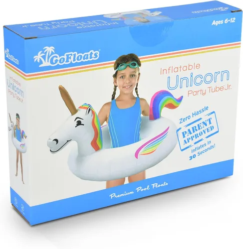 Miniatura 7 de GoFloats Flotador de piscina de unicornio para fiesta, balsas inflables, adultos y niños
