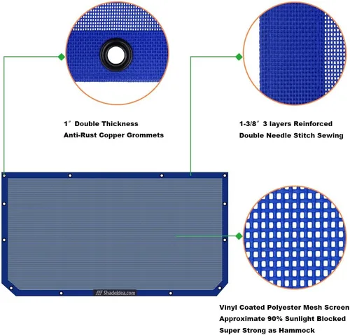 Miniatura 4 de Shadeidea - Parasol para capota de automóvil, parte delantera, funda de malla de color azul, bloqueador ultravioleta con bolsa de transporte