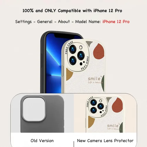 Miniatura 3 de ZEZHOU Funda compatible con iPhone 12 Pro – Bonito diseño de patrón para mujeres, hombres y niñas, a la moda, suave piel de cordero flexible