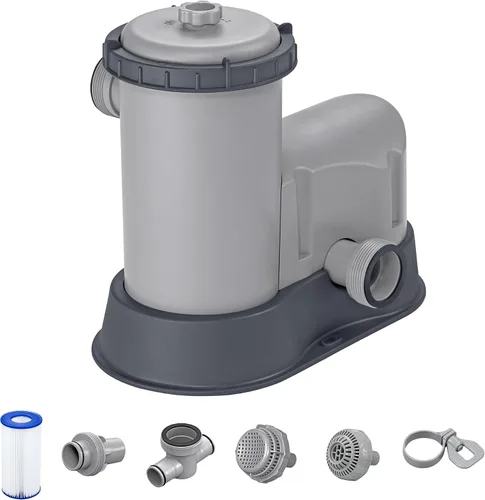 Miniatura 10 de Bestway Flowclear - Cartucho de bomba de filtro de agua para piscina sobre el suelo, 530 galones por hora, 120 voltios con temporizador de apagado