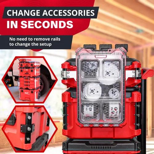 Miniatura 5 de Alpha Engineered Rieles de reemplazo roscados Packout - 10.4" (265mm) Compatibles con las cajas de herramientas de cajón Milwaukee Packout Negro