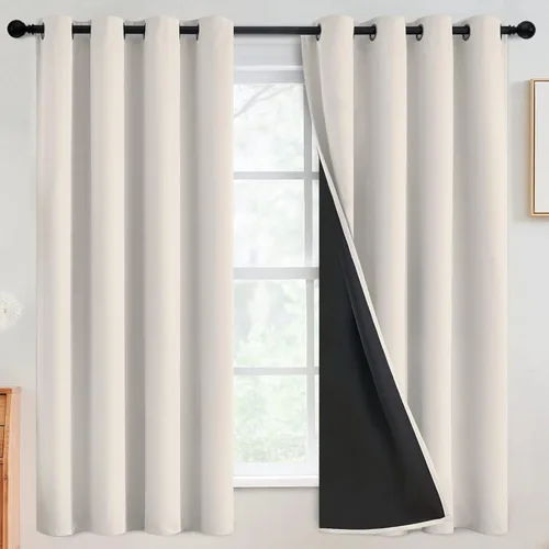 Miniatura 171 de SimpleHome - Cortinas opacas 100% para recámara, cortinas de ventana con ojales beige, con aislamiento térmico, cortinas de oscurecimiento