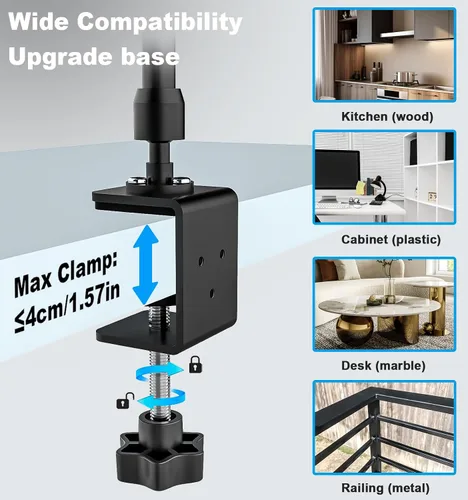 Miniatura 4 de Soporte para tableta de cocina de escritorio, cajas de costura, brazo de metal ajustable, soporte de montaje para tableta para iPad Pro 12.9 Air
