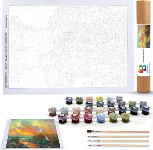 Miniatura 2 de Ledgebay Kit de pintura por números para adultos, lienzo sin marco: kit de pintura de principiante a avanzado por números, incluye juego de pintura
