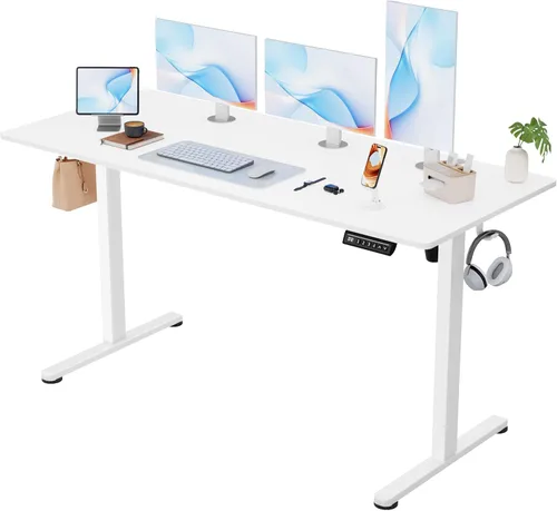Miniatura 23 de Furmax Escritorio eléctrico de pie de 45 x 24 pulgadas, escritorio de pie para sentarse, altura ajustable, escritorio de oficina en casa con memoria