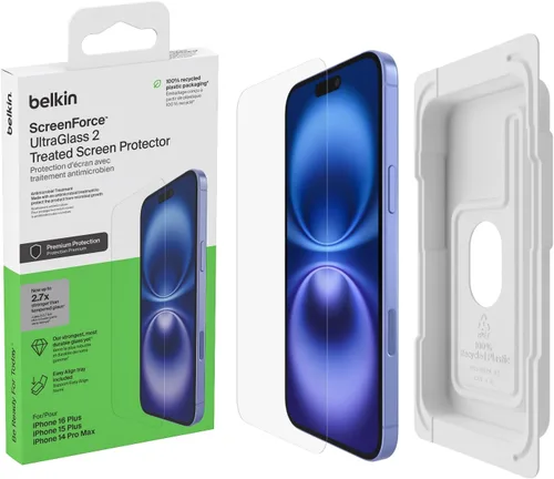 Miniatura 11 de Belkin ScreenForce InvisiGlass - Protector de pantalla de privacidad para iPhone 16 Plus, protección contra impactos resistente a los arañazos