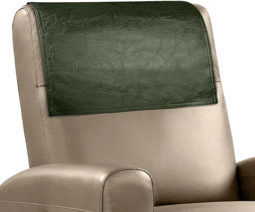 Miniatura 8 de Funda para reposacabezas para silla reclinable, protector para reposacabezas de piel sintética con correas elásticas, fundas para reposacabezas