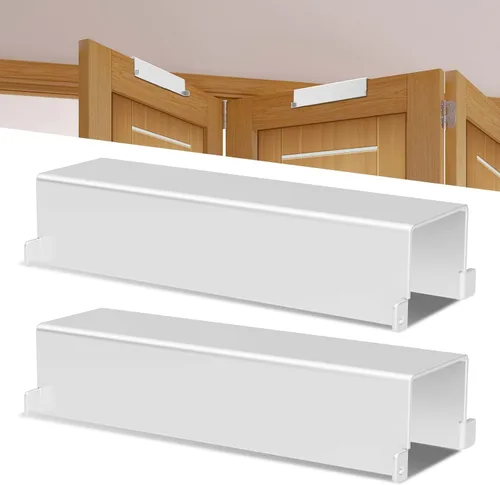 Cerradura de puerta plegable, cerraduras de seguridad para niños para puertas dobles y despensa de armario, se adapta a puertas plegables de 1 1/8-1