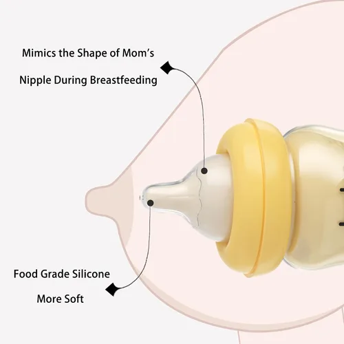 Miniatura 3 de YOHKOH PPSU - Biberón de cuello ancho para recién nacidos, biberón anticólicos con tetina de respuesta natural, cuerpo aerodinámico, fácil