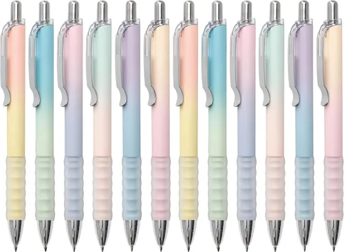Miniatura 9 de Aisibeiger Bolígrafos de gel de 0.020 in de tinta negra, bolígrafos retráctiles de gel para escritura suave, suministros de oficina (12 unidades)