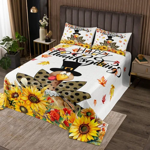 Miniatura 30 de Manfei Juego de colcha de Navidad para niños, tamaño individual, diseño de pinos de dibujos animados, decoración de habitación de niños y adultos