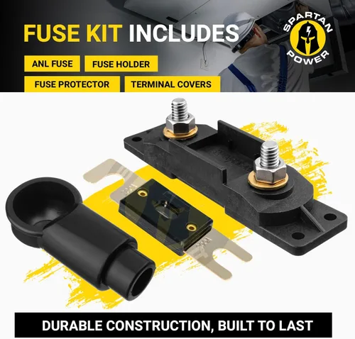 Miniatura 3 de Kit de fusibles y portafusibles Spartan Power 80 Amp ANL de color negro