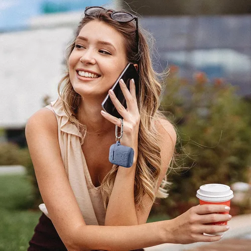 Miniatura 5 de Lerobo - Funda grabada con flores para estuche de AirPods, protector de silicona suave y elegante con llavero, compatible con estuche de carga