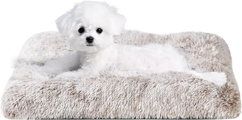 Miniatura 64 de EHEYCIGA Cama Esponjosa para Jaula de Perros Grandes, Almohadilla de Jaula de Piel Sintética Afelpada, Cama Calmante Anti-Ansiedad para Perros Negro