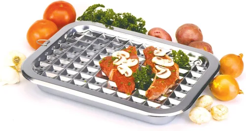 Miniatura 6 de Norpro 274 - Juego de sartenes para asar, acero inoxidable, 17 pulgadas, color plateado