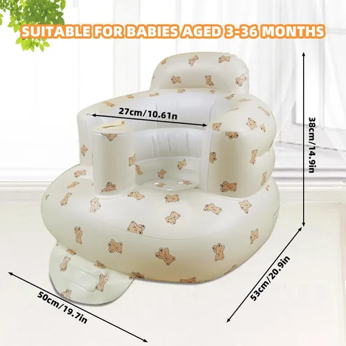 Miniatura 4 de AGITVPS Asiento de bebé inflable mejorado con bandeja para bebés de 3 a 36 meses, asiento de bumbo con bomba de aire integrada con bandeja, silla