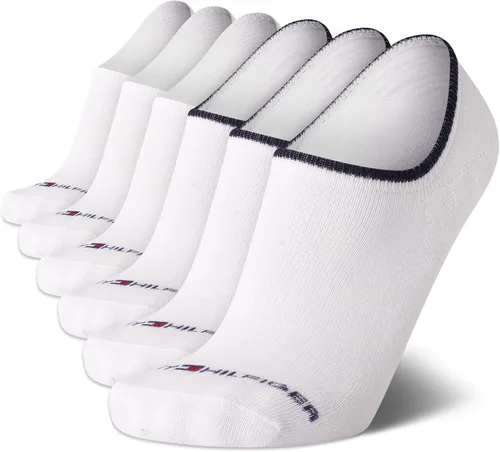 Tommy Hilfiger Calcetines invisibles para hombre - Paquete de 6 mezcla de algodón elásticos suaves acolchados casuales atléticos deportivos forros