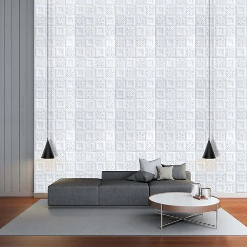 Miniatura 8 de Efavormart - Paquete de 10 paneles de pared de 52 pies cuadrados con diseño francés 3D, papel tapiz de espuma para despegar y pegar para dormitorio