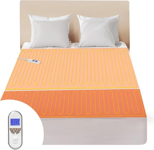Bwarm Cubrecolchón Eléctrico Premium con Calefacción Multi-Zona, Tamaño Twin XL, 39" x 80", 9 Ajustes de Calor, Apagado Automático de 1-12 Horas,