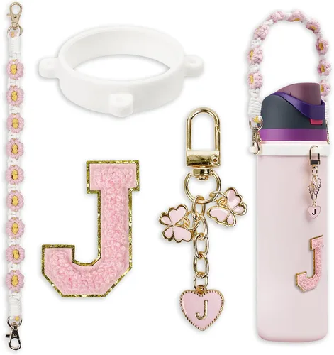 Miniatura 26 de Lindo juego de dijes de letras compatible con botella de agua Owala de 24 oz, 32 oz, 40 oz, Owala Kids, vaso térmico de café Owala, Owala FreeSip