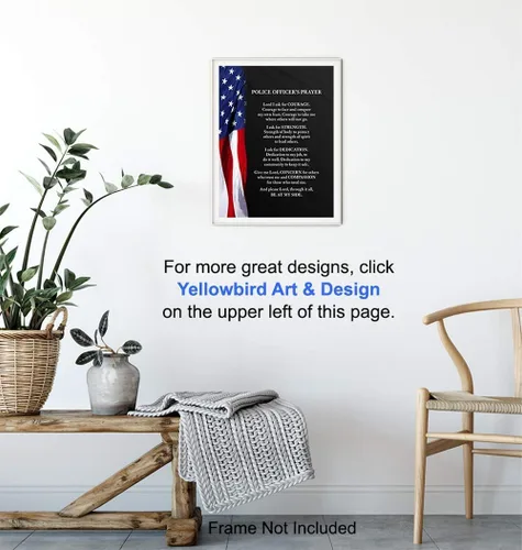 Miniatura 5 de Bandera patriótica de oración de oficial de policía – Cuadro decorativo de pared para el hogar, estación, oficina, decoración de sala de estar