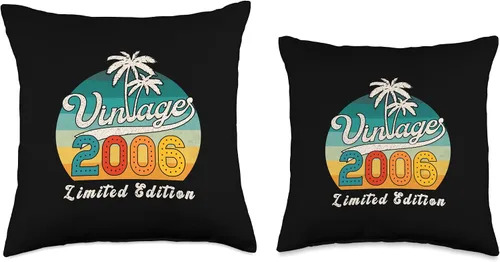 Miniatura 3 de Vintage 2006 Birthday Gift for Men Women 20 Years Retro Palm Throw Pillow