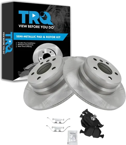 Miniatura 81 de TRQ Juego de pastillas de freno semimetálicas traseras y rotores compatibles con Chevrolet Trailblazer 02-06 Trailblazer EXT 04-06 SSR 02-07 GMC