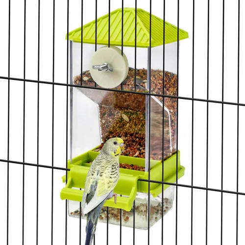 Miniatura 8 de Rypet Comedero Automático para Pájaros Sin Desorden Contenedor de Comida Transparente Jaula Comedero de Acrílico para Loros Accesorios para Pájaros