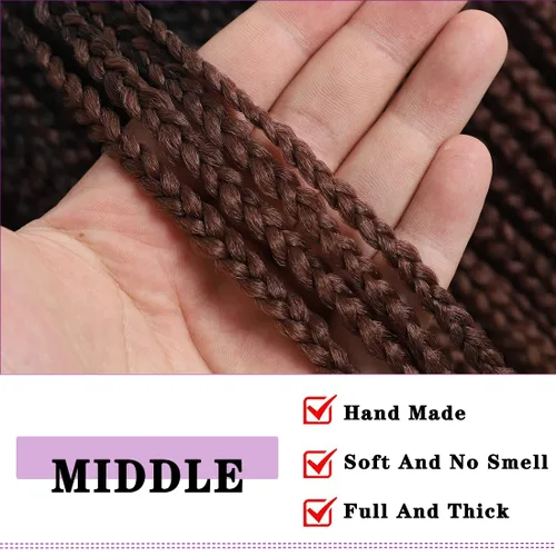 Miniatura 4 de Trenzas de crochet en caja con puntas rizadas, 7 paquetes, pre-trenzadas, estilo diosa (14 pulgadas, 1B/30/27)