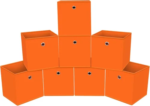 Miniatura 24 de Cubos de Almacenamiento Plegables Negros Contenedores, Cubos de Almacenamiento de Tela de 11 Pulgadas, Cajas de Almacenamiento de Tela, Cubos