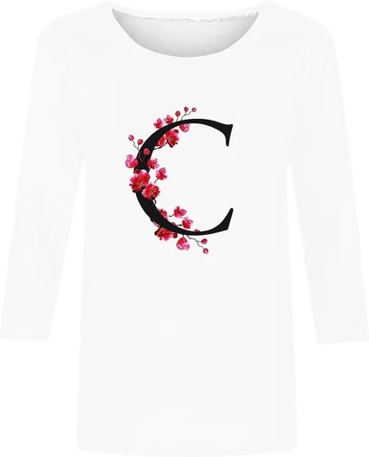 Miniatura 4 de Camisetas del alfabeto, camiseta de regalo con letras con monograma, camiseta con inicial para atuendo familiar a juego, blusas de manga 34