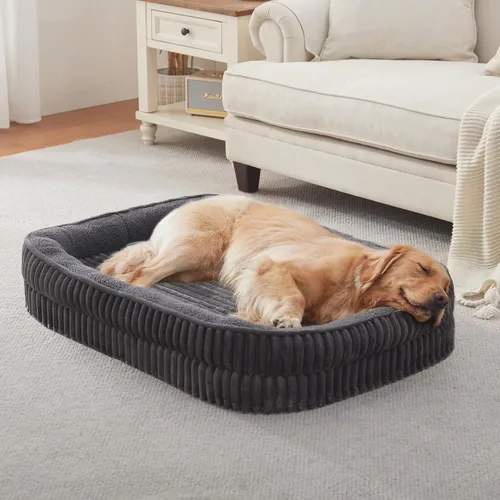 Miniatura 14 de Cama ortopédica para perros de razas medianas y grandes, sofá cama para perros con espuma de celda de huevo de alta densidad con cuatro lados