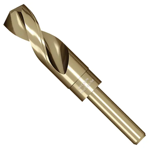 Miniatura 28 de Meccion Broca de cobalto 9/16 pulgadas, acero de alta velocidad, M35, vástago reducido, broca helicoidal para metal, hierro fundido, acero