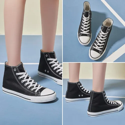 Miniatura 6 de yageyan Tenis de lona para mujer, con cordones, estilo casual, clásicos