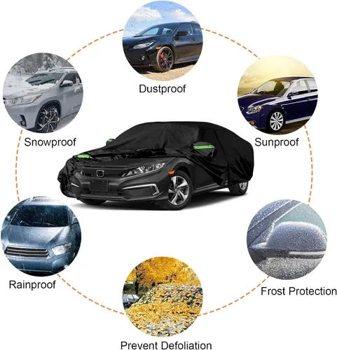 Miniatura 5 de Funda impermeable para automóvil de repuesto para Honda Civic Sedán 2011-2025, 6 capas para todo tipo de clima, funda para automóvil de ajuste