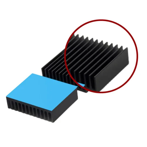 Miniatura 2 de Disipador de calor de aluminio negro con cinta adhesiva conductora térmica, enfriador de disipador de calor de 25 × 25 × 0.394 in para enfriar VRM