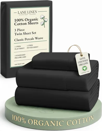 Miniatura 87 de LANE LINEN Sábanas 100% algodón orgánico para cama tamaño King, sábanas de percal suave, transpirables, de lujo, estilo hotelero, lavables a 09