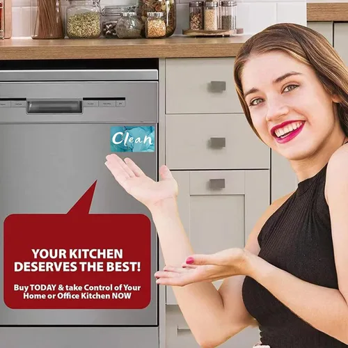 Miniatura 3 de Imán para lavavajillas Dirty Clean, imán para lavavajillas con texto en inglés "Clean Dirty" para lavavajillas y platos que dice limpio o sucio
