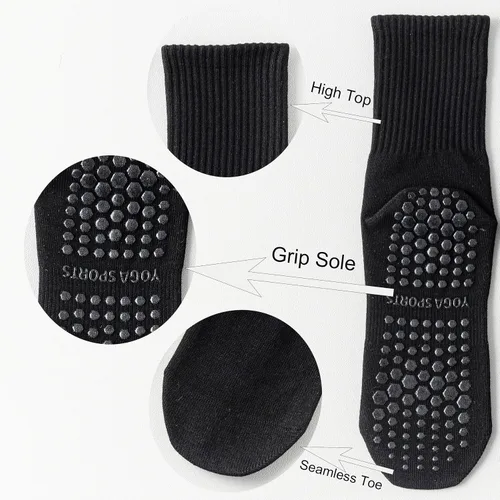 Miniatura 3 de YFUNNLE Calcetines antideslizantes para yoga y pilates para mujer (3 pares), calcetines antideslizantes para yoga, hospital, pilates, barre Home