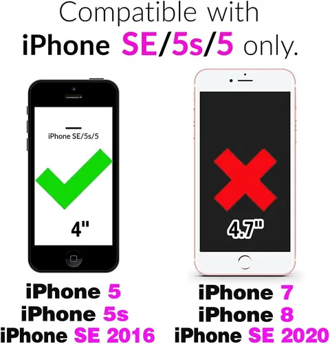Miniatura 2 de Asuwish Funda compatible con iPhone 5S 5 SE 2016 5SE y protector de pantalla de vidrio templado, tarjetero con función atril de mármol para iPhone 5