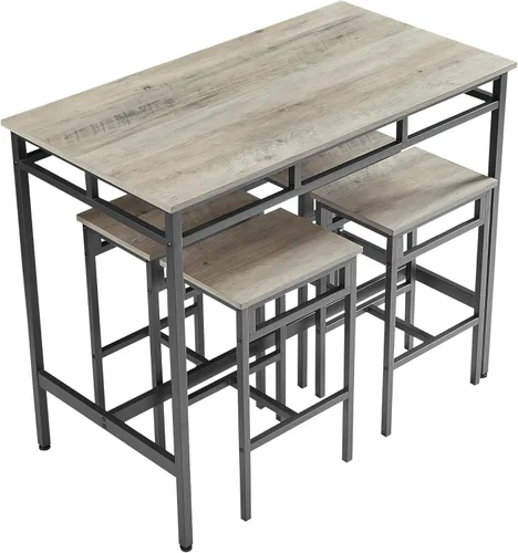 Miniatura 6 de Juego de comedor de 5 piezas, mesa de comedor con 4 taburetes, mesa de desayuno de cocina para el hogar, juego de mesa de bar, mesa de bar con 4