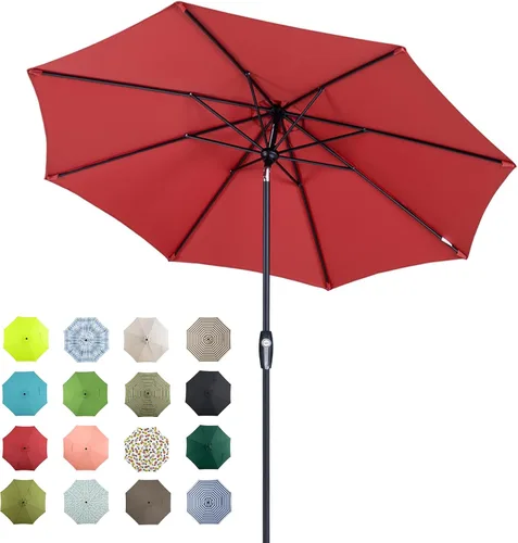 Miniatura 24 de Tempera Patio Market Outdoor Table Umbrella with Auto Tilt and Crank, Large Sun Umbrella with Sturdy Pole & Fade Resistant Canopy, Easy to Set Verde