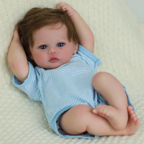 SCOM Muñecas Reborn Baby Niño Meadow de 18 pulgadas – Recién nacido realista, cuerpo de tela suave con peso, adorable muñeca de la vida real posable