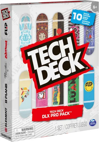 Miniatura 7 de TECH DECK Fingerboard - Paquete de 10 patinetas coleccionables Ultra DLX de Element, Primitive y Flip, gráficos auténticos de tabla, uso en todos