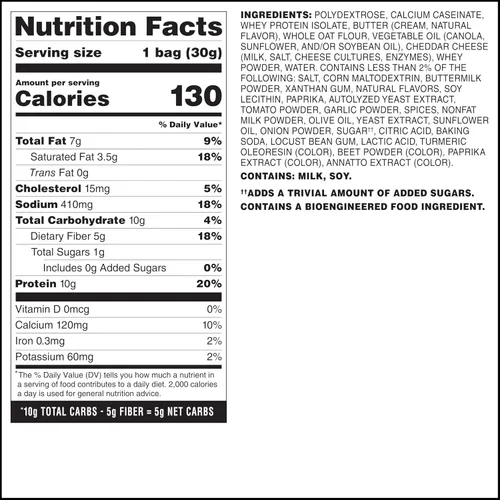 Miniatura 2 de Quest Nutrition - Galletas de queso cheddar picante, 0.35 oz de proteína, bajas en carbohidratos, hechas con queso real, 12