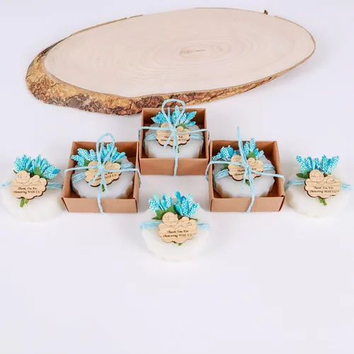 Miniatura 9 de HTF - Paquete de 10 decoraciones de baby shower, regalos de baby shower, mini jabón vegano perfumado hecho a mano, baby shower para niños