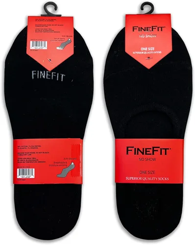 Miniatura 4 de FineFit Calcetines delgados negros invisibles con tacón de silicona para hombre - 6 pares, Negro