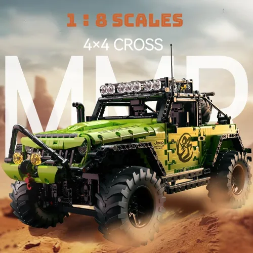 Miniatura 2 de Chodia Juego de construcción de camiones todoterreno con control remoto 1:8, autos Wrangler grandes RC 4x4 con aplicación móvil para adultos, niños